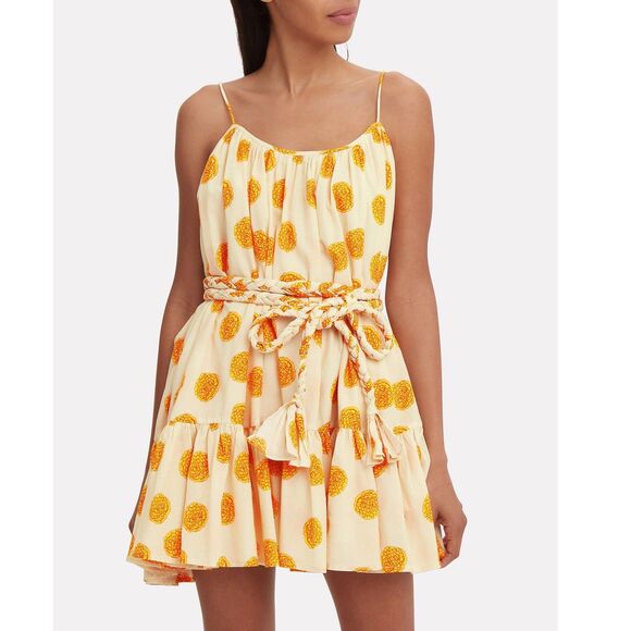Rhode Resort Nalla Marigold Floral Print Mini Dress Swing Sleeveless XS 283928 - Picture 2 of 8